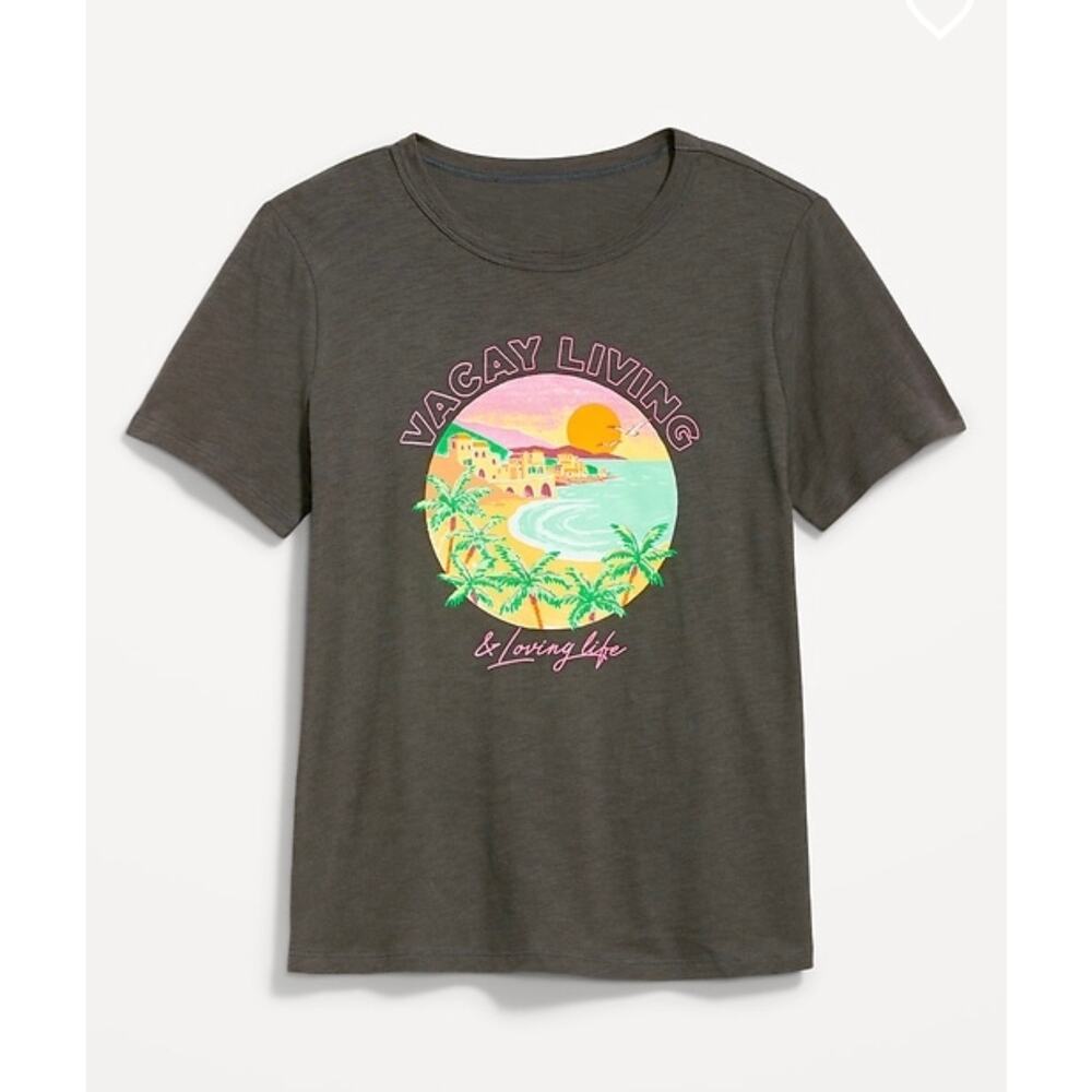 Old Navy EveryWear Slub-Knit Vacay Living Graphic T-Shirt Size XL - Picture 4 of 5